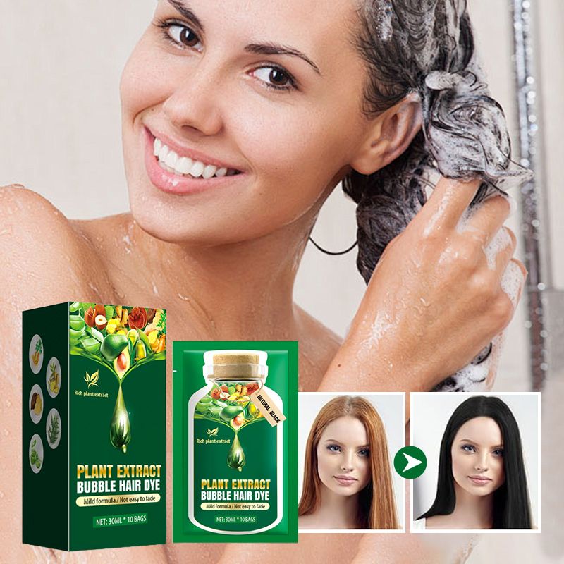 Arenzza Plant Extract Hair Care Bubble Dye Cream in a jar, showing the creamy texture and vibrant color for hair coloring and care.