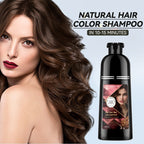 Arenzza 3-in-1 hair coloring shampoo with plant extracts, vibrant hair treatment in a sleek bottle, health and beauty product.