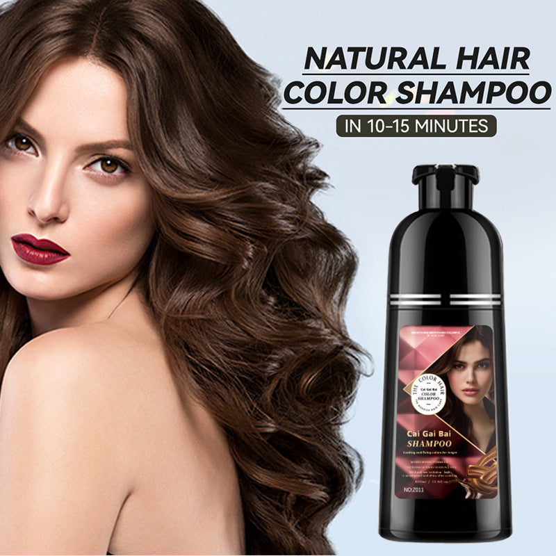 Arenzza 3-in-1 hair coloring shampoo with plant extracts, vibrant hair treatment in a sleek bottle, health and beauty product.