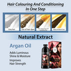 Arenzza 3-in-1 hair coloring shampoo with plant extracts, vibrant hair treatment, and health & beauty product in a sleek bottle.