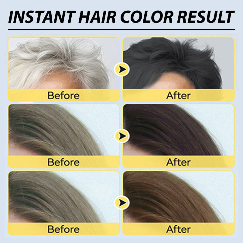 Arenzza 3-in-1 hair coloring shampoo with plant extracts, vibrant hair solution, in a sleek bottle with colorful packaging.