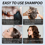 Arenzza 3-in-1 hair coloring shampoo with plant extracts, featuring vibrant, healthy hair in a sleek bottle.