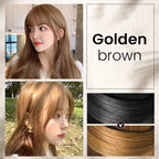 Arenzza colorful plant hair dye with innovative comb applicator, showing vibrant hair color and applicator tool for easy styling.