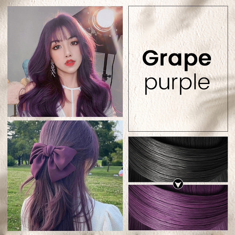 Arenzza colorful plant hair dye with innovative comb applicator, showcasing vibrant hair color and applicator tool.
