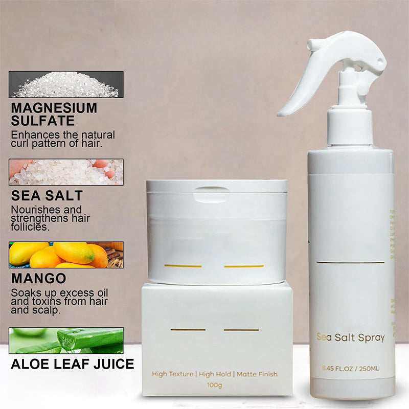Arenzza hair styling spray and cream set with bottles and packaging, ideal for hair styling and hair care routines.