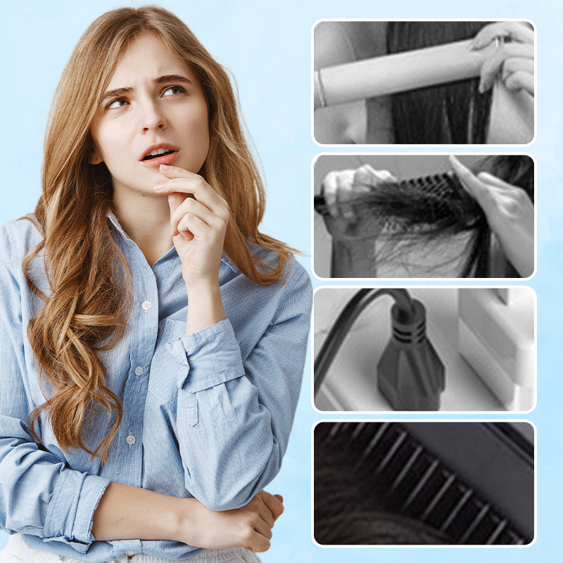 Arenzza 2-in-1 rechargeable long-lasting straightening comb for hair styling, with a sleek design and digital display.