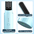 Arenzza 2-in-1 rechargeable long-lasting straightening comb for hair, featuring a sleek design and built-in heating plates.