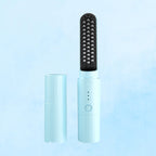 Arenzza 2-in-1 rechargeable long-lasting straightening comb for hair styling, with a sleek black design and adjustable temperature controls.