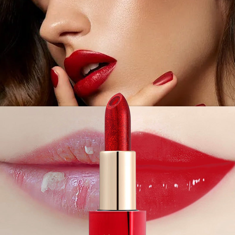 Arenzza color-changing glitter lipstick with moisturizing formula, featuring a shiny, multi-hued lip product for festive holiday looks.