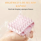 Aarenzza silicone scalp massager with soft bristles for relaxing head massage and scalp stimulation, in a sleek black design.