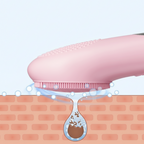 Arenzza electric face scrubber with heat and vibration for deep cleansing and skin rejuvenation, shown with textured silicone head.