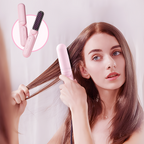 Arenzza straight and curly hair straightening comb, sleek black design, with teeth for detangling and styling hair in health and beauty.