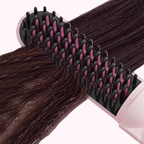 Arenzza straight and curly hair straightening comb with dual heating plates for versatile hair styling in a health and beauty setting.