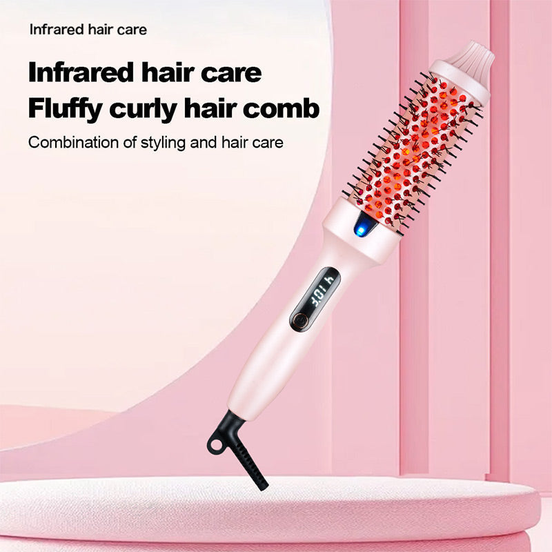 Arenzza fluffy thermal styling comb with negative ions for hair smoothing and volume in a health and beauty setting.