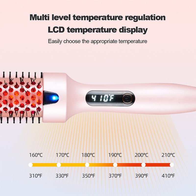Arenzza thermal styling brush with fluffy comb design and negative ion technology, ideal for professional hair styling.