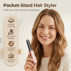 Arenzza portable cordless mini hair straightener comb with sleek black design, ideal for quick styling on the go.