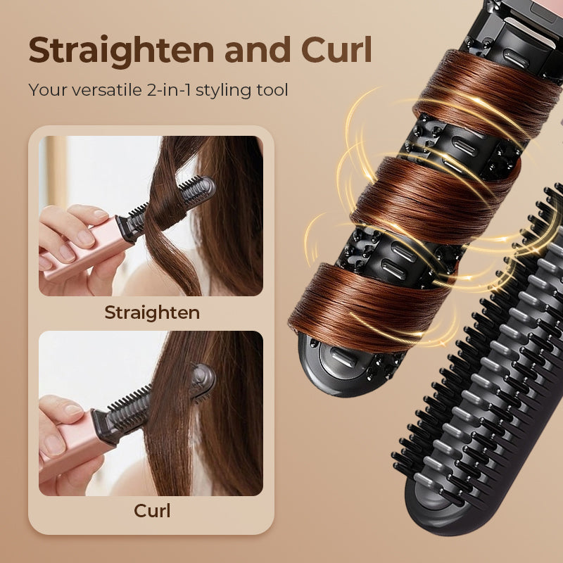 Arenzza portable cordless mini hair straightener comb with sleek design, ideal for quick styling on the go.