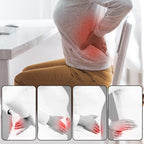 Arenzza electric heating waist belt with massage function, black adjustable belt for pain relief and muscle relaxation.