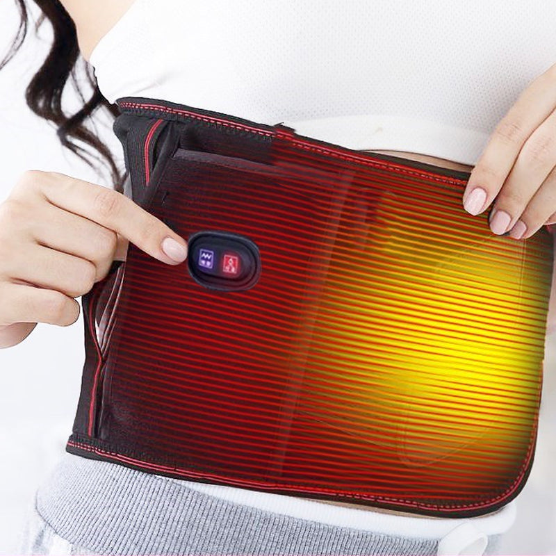 Arenzza electric heating waist belt with massage function, showing adjustable strap and control panel for health and beauty relief.