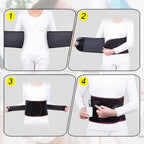 Arenzza electric heating waist belt with massage function, black adjustable health and beauty device for pain relief and comfort.