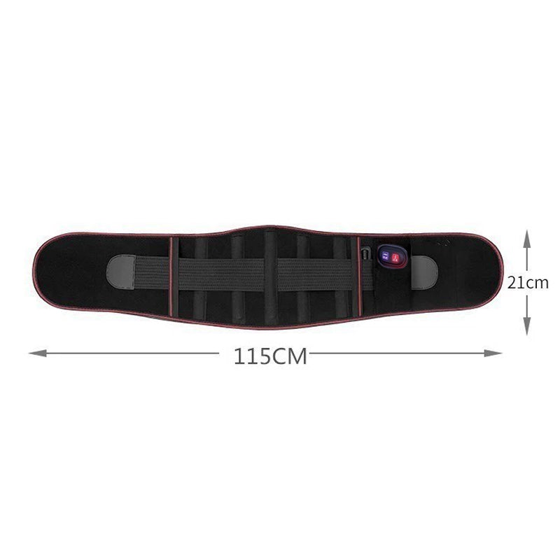 Arenzza electric heating waist belt with massage function, black adjustable health and beauty device for waist pain relief.