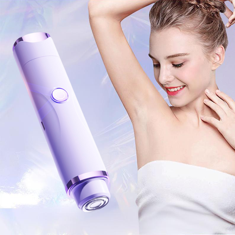 Arenzza electric dual-head waterproof hair trimmer with hypoallergenic blades, designed for sensitive skin, shown in a close-up image.