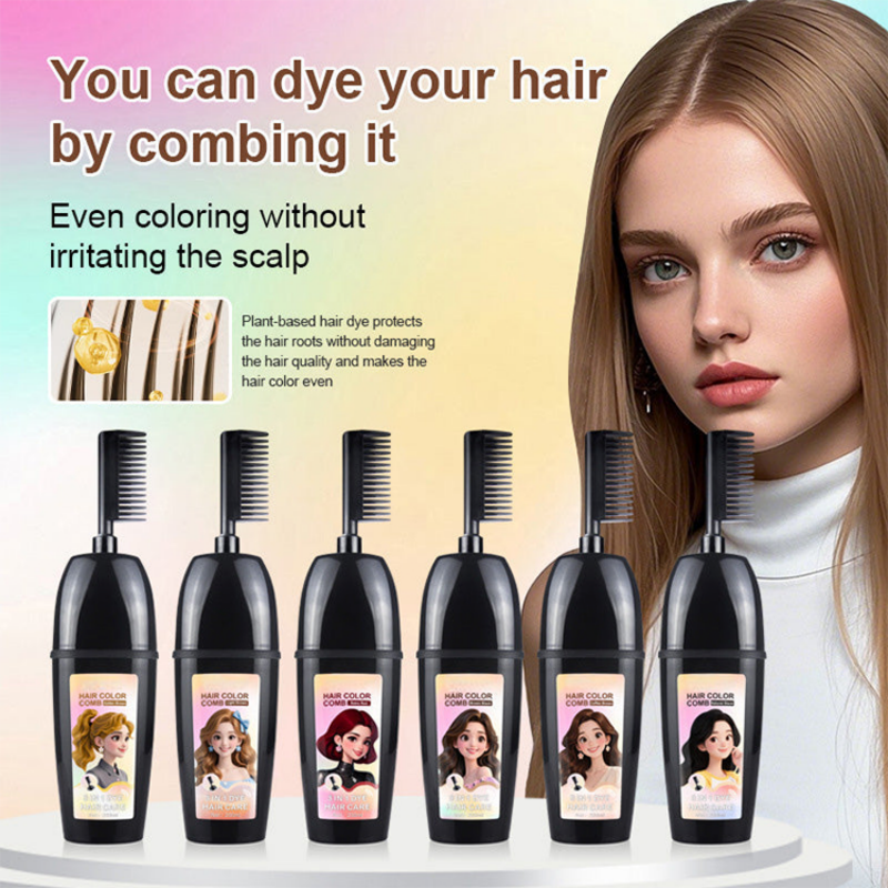 Arenzza 3-in-1 Hair Dye Comb for health and beauty, showing the colorful multi-functional hair coloring tool.
