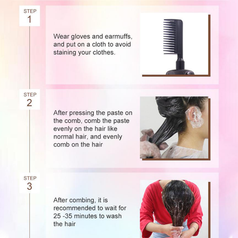 Arenzza 3-in-1 Hair Dye Comb in vibrant colors, designed for easy hair coloring and styling, shown on a white background.