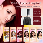 Arenzza 3-in-1 Hair Dye Comb for hair coloring and styling, shown in a close-up with vibrant hair dye application.