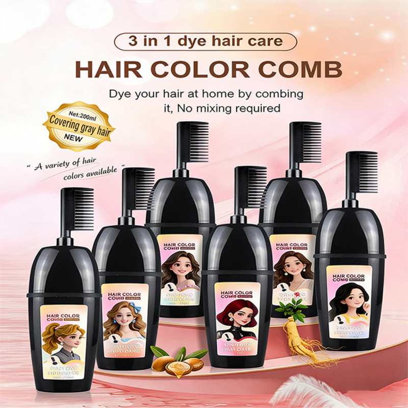 Arenzza 3-in-1 Hair Dye Comb for easy hair coloring, featuring a sleek design and multiple functions for at-home hair dyeing.