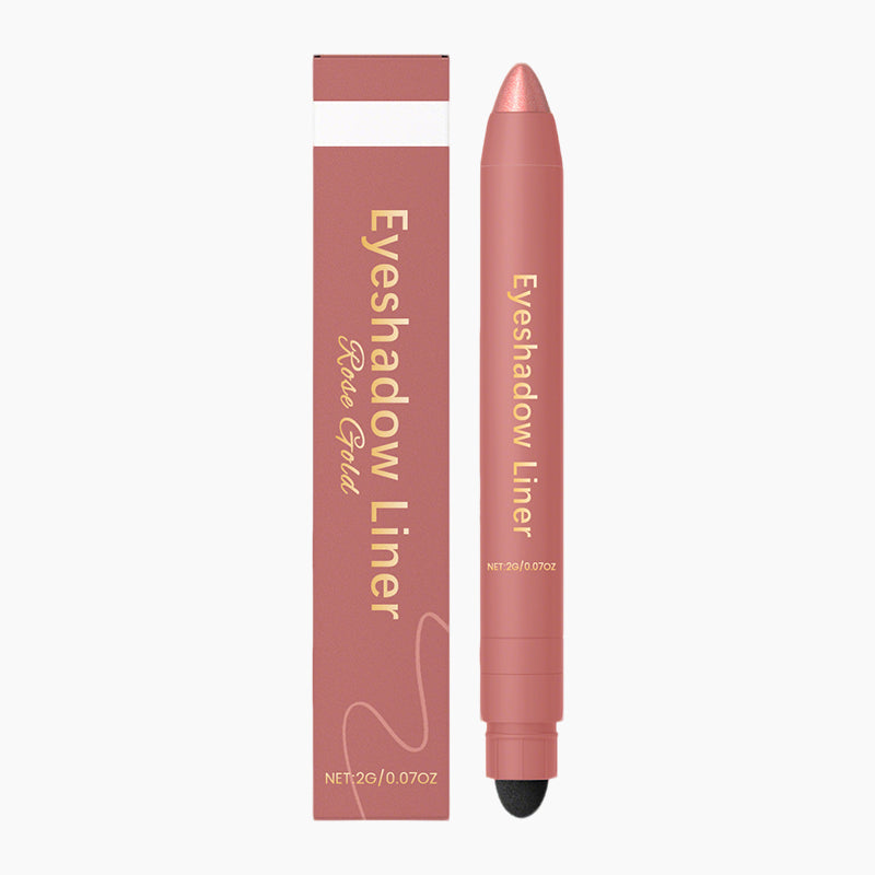 Arenzza 2-in-1 eyeshadow liner with blending brush, featuring sleek packaging and the dual-ended design for versatile eye makeup application.