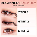 Arenzza 2-in-1 eyeshadow liner with blending brush, featuring sleek black packaging and applicator for easy eye makeup application.