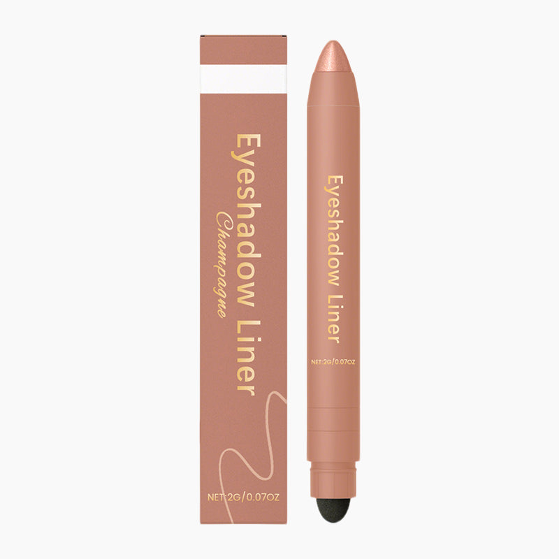 Arenzza 2-in-1 eyeshadow liner with blending brush, featuring sleek black packaging and a dual-sided applicator for eye makeup.