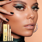 Arenzza waterproof liquid eyeliner pen with black ink, shown with the pen's tip and sleek packaging for long-lasting eye makeup.