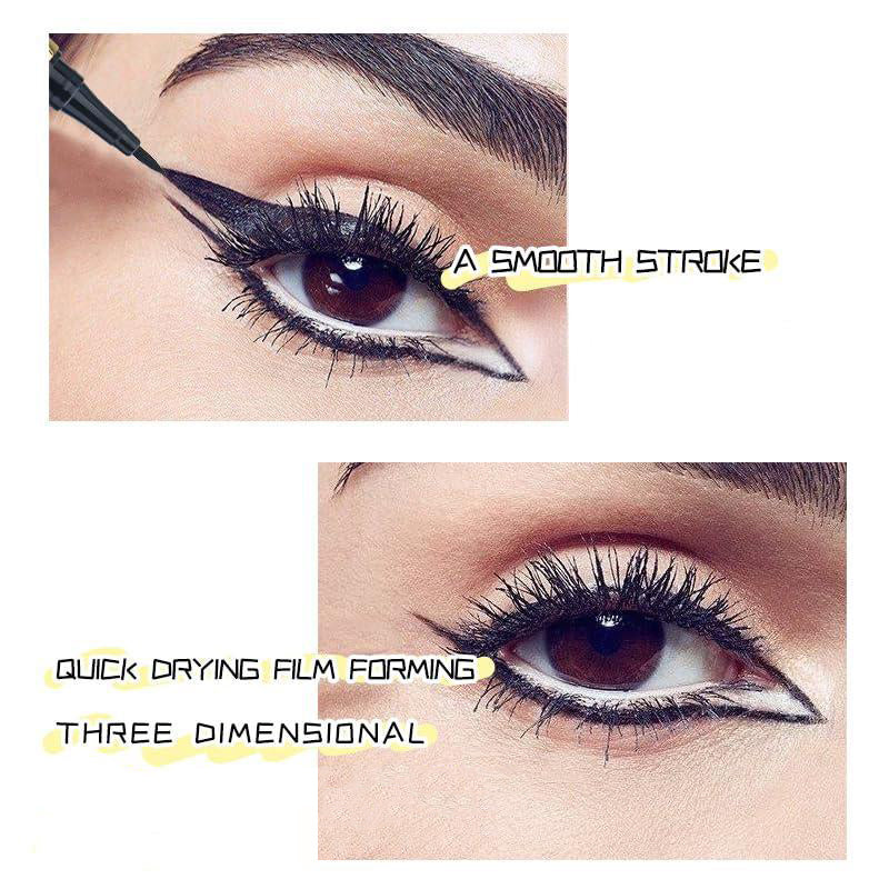 Arenzza waterproof liquid eyeliner pen with long-lasting formula, shown with black ink on a white background.