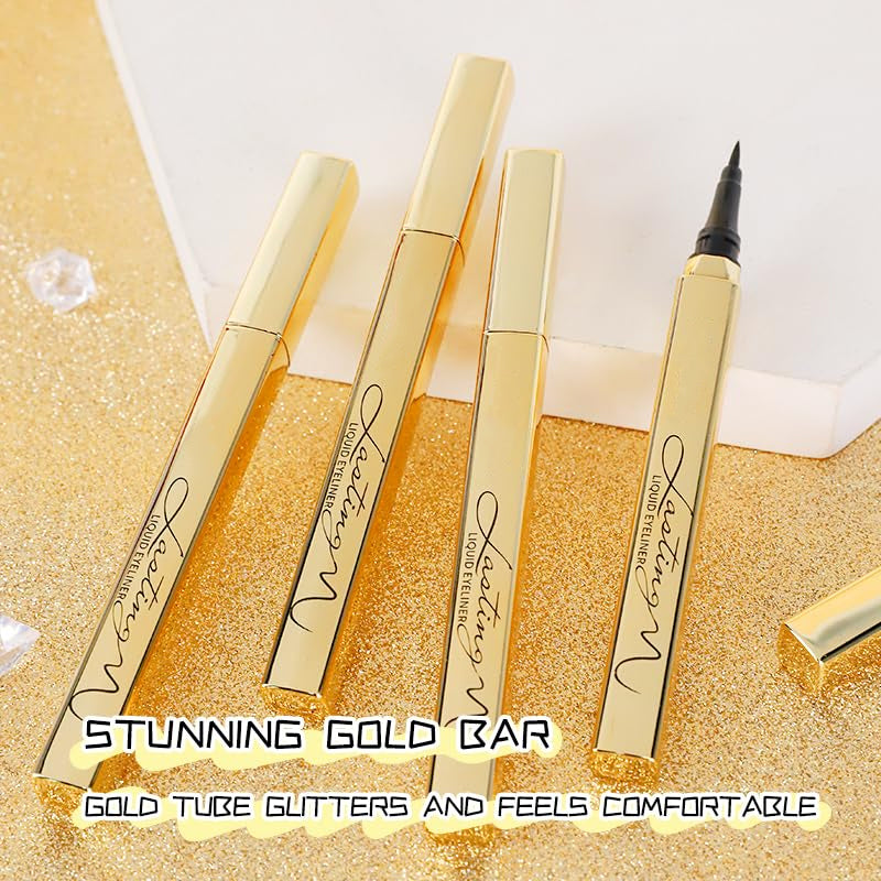 Arenzza waterproof liquid eyeliner pen with a black cap and fine tip, ideal for precise eye makeup application.