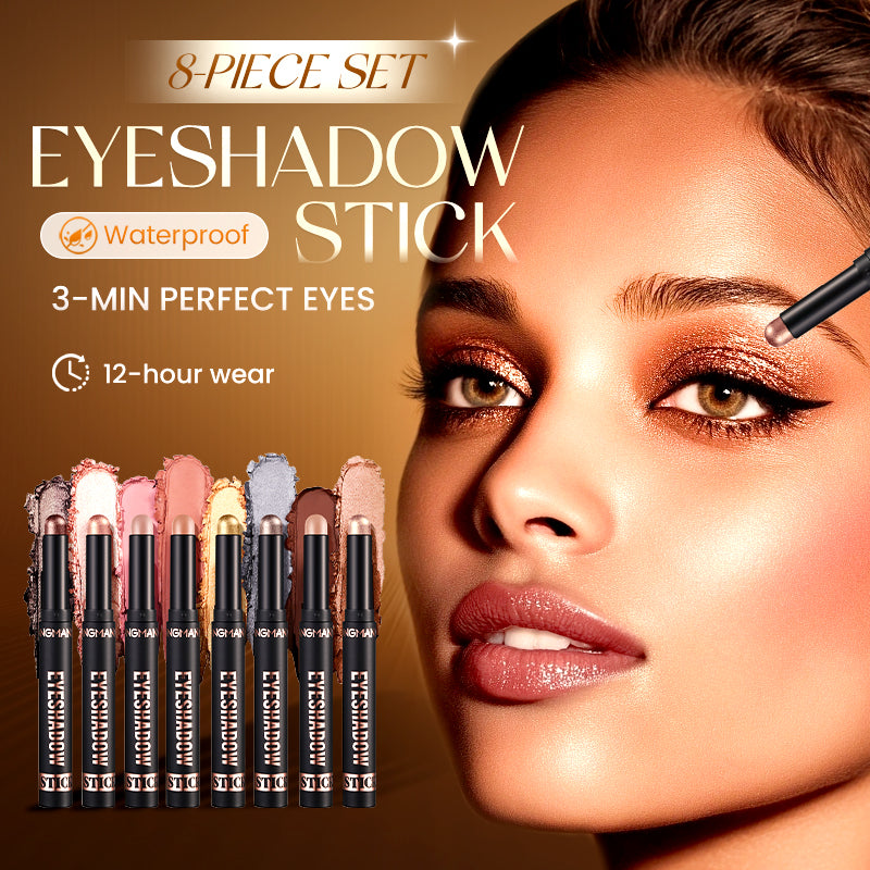 Arenzza glitter eyeshadow stick in vibrant colors, waterproof, long-wearing, and multi-use for eye makeup looks.