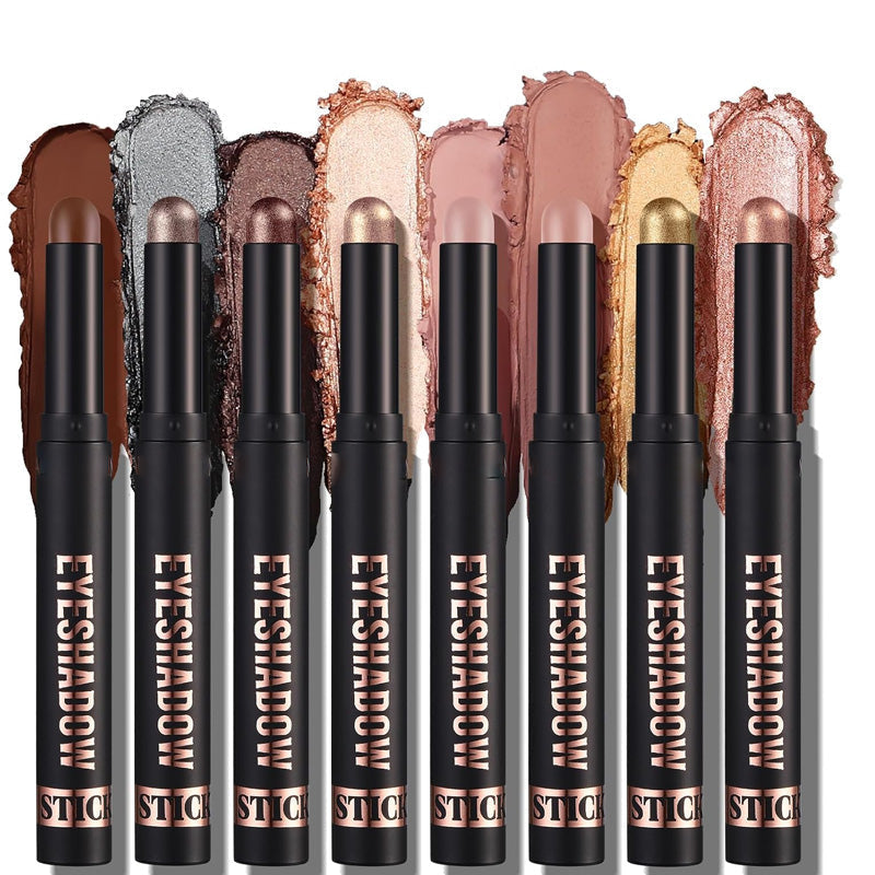 Arenzza glitter eyeshadow stick in vibrant colors, waterproof and long-lasting, with a smooth, multi-use design for eye makeup.