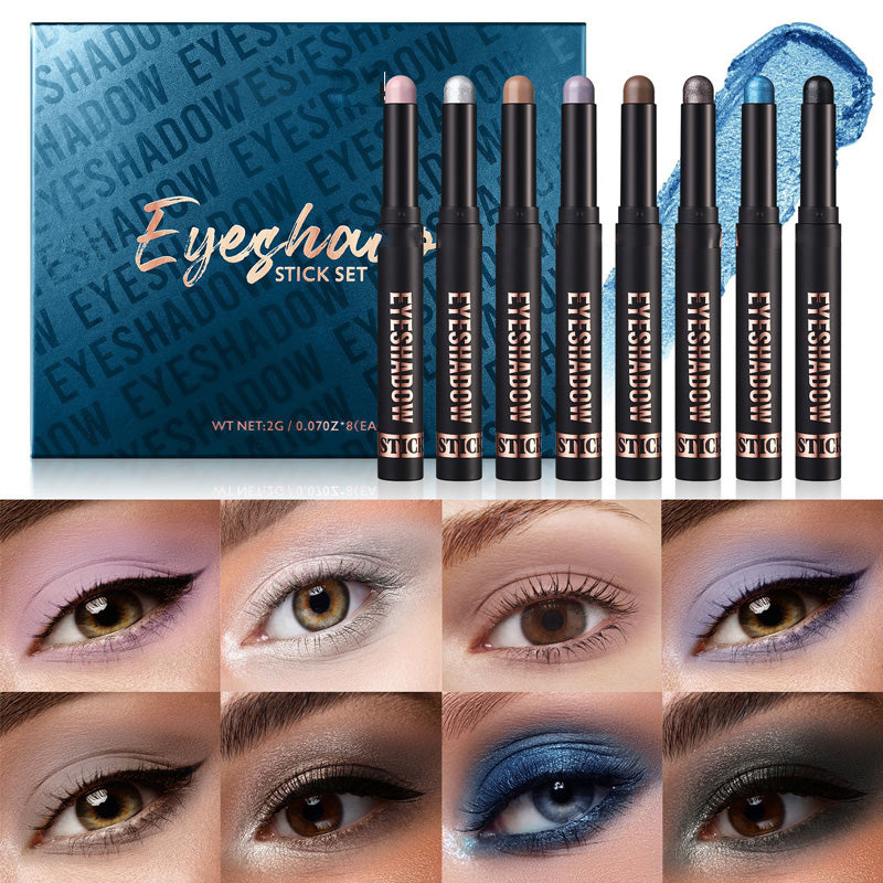 Arenzza glitter eyeshadow stick in vibrant colors, waterproof and long-lasting, showcased on a neutral background.