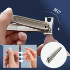 Arenzza effortless nail clipper with 360° swivel head for easy use on both hands, featuring ergonomic design for precise trimming.