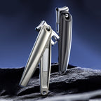 Arenzza 360° swivel head nail clipper with ergonomic design for easy use on left and right hands, in a health and beauty setting.