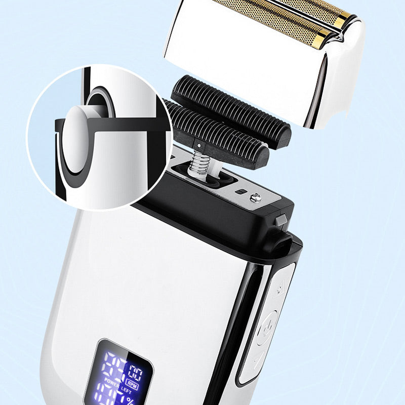 Arenzza vintage engraving LCD digital display hair clipper with sleek design, showcasing its modern health and beauty grooming features.