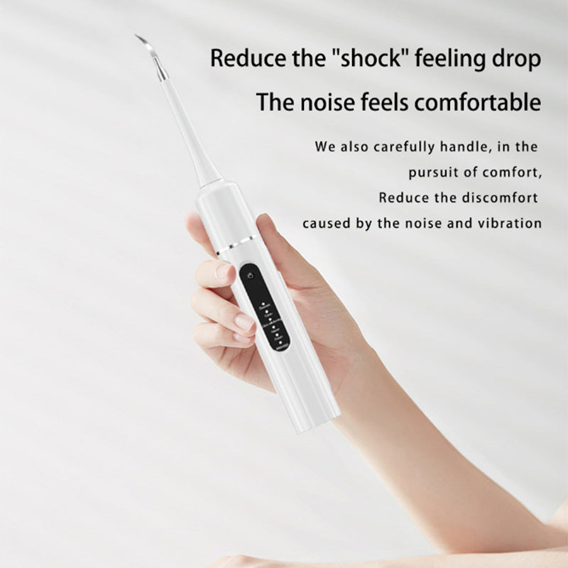 Arenzza ultrasonic teeth cleaner with multi-function and multi-speed settings, featuring a sleek white handheld design for dental health.