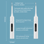 Arenzza ultrasonic teeth cleaner with multi-speed settings, showcasing the sleek, compact device designed for dental health and oral hygiene.