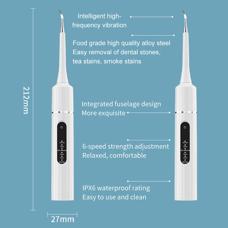 Arenzza ultrasonic teeth cleaner with multi-speed settings, showcasing the sleek, compact device designed for dental health and oral hygiene.