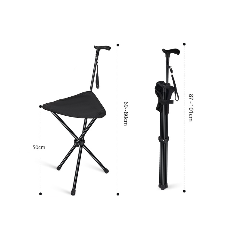 Arenzza folding walking cane with seat, portable health and beauty aid, featuring a sturdy handle and foldable design for convenience.
