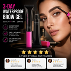 Arenzza vegan eyebrow gel in a sleek tube, showcasing the buildable formula, 16-hour wear, and flake-resistant finish.