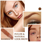 Arenzza vegan eyebrow gel in a jar, showing smooth, buildable formula with a brush applicator for long-lasting, flake-resistant brows.
