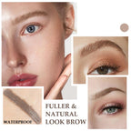 Arenzza vegan eyebrow gel in a sleek tube, showing the buildable, flake-resistant formula designed for 16-hour wear.