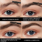 Arenzza vegan eyebrow gel in a sleek container, showcasing its buildable, flake-resistant formula for 16-hour wear.